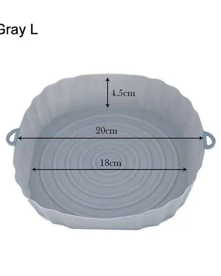 Sustainable 18CM Silicone Air Fryer Tray - Reusable Basket for Health-Conscious Cooking
