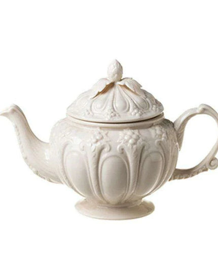 Sophisticated Tea Set: Handcrafted Ceramic Teapot and Mugs Ensemble