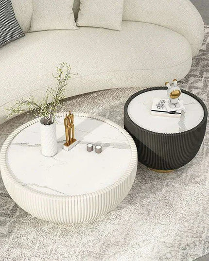 Stylish Scandinavian Round Coffee Table - Contemporary Minimalist Design for Sophisticated Interiors