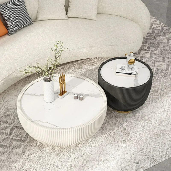 Stylish Scandinavian Round Coffee Table - Contemporary Minimalist Design for Sophisticated Interiors