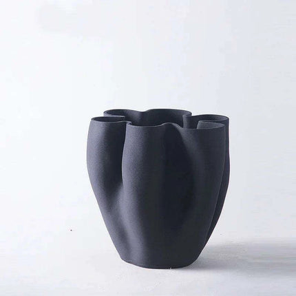 Elegant Open Fold Ceramic Vase - Modern Home Décor Essential