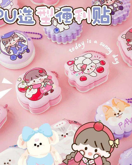 Whimsical Kawaii Mini Notebook and Sticky Notes Set for Creative Note-Taking