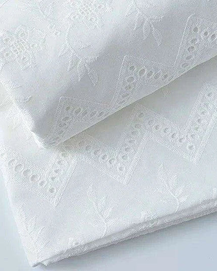 Elegant 100% Cotton White Lace Material