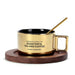 Luxurious Hand-Painted European Ceramic Coffee Mug Set with Gold Detailing - 110ml
