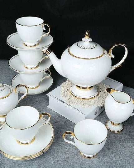 Sophisticated 15-Piece European Bone China Tea and Coffee Service Set