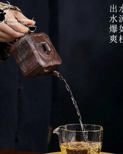 Handcrafted 180ml Yixing Purple Clay Teapot for Traditional Kung Fu Tea Brewing