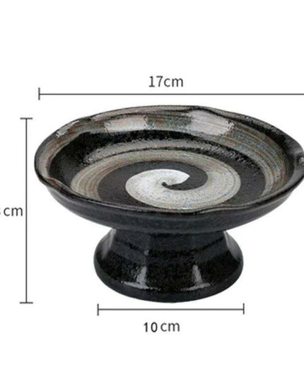 Sophisticated Japanese Ceramic Snack Plate Collection with Unique Elevated Saucer