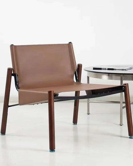 Designer Light Luxury Saddle Leather Lounge Chair