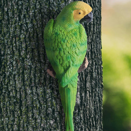 Shop1102962948 Lifelike Wall-Mounted Parrot Sculpture for Garden Decor