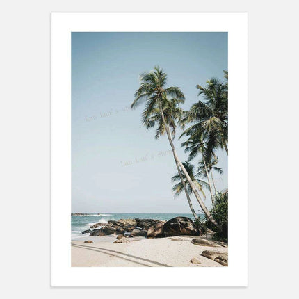 Tropical Bliss: Pink Sands & Palms Wall Art Print