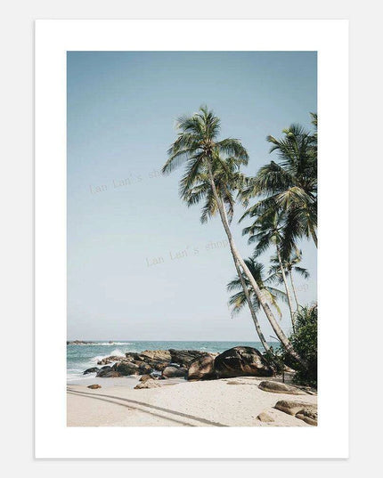 Tropical Bliss: Pink Sands & Palms Wall Art Print