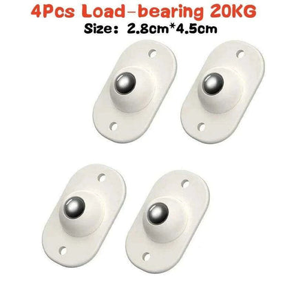 4-Pack Premium Heavy Duty Stainless Steel Furniture Casters with 360° Mobility and Easy Peel-and-Stick Installation (Load Capacity: 20/200Kg)