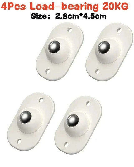 4-Pack Premium Heavy Duty Stainless Steel Furniture Casters with 360° Mobility and Easy Peel-and-Stick Installation (Load Capacity: 20/200Kg)