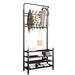 Modern Entryway Organizer with Hooks - Stylish Storage Solution for Shoes and Coats