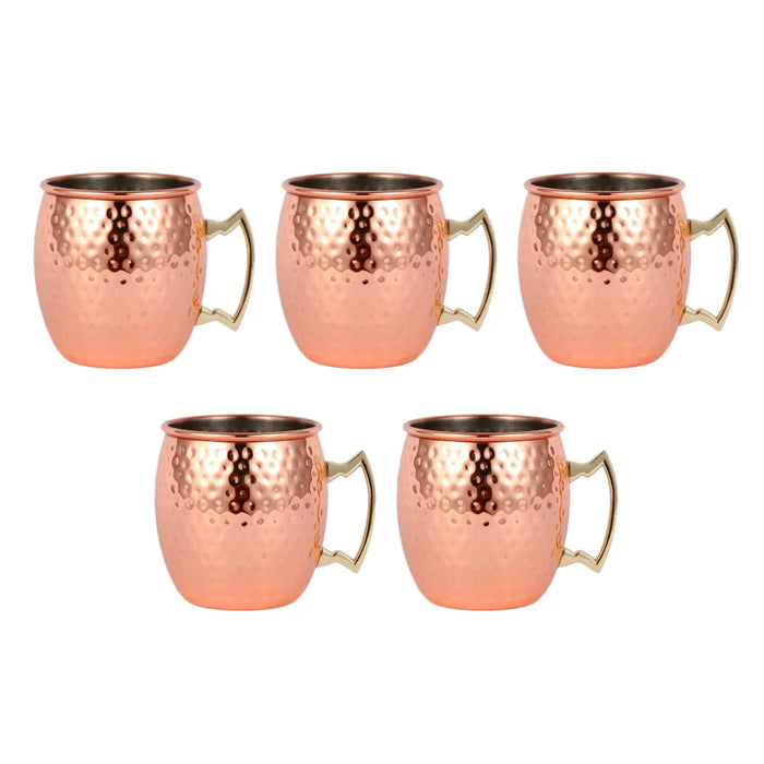 Moscow Mule Copper-Plated Stainless Steel Mugs - Set of 5: Versatile Drinkware for All Occasions