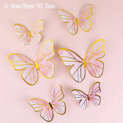 Chiffon Moon Boat Ballet Girl Lace Flower Acrylic Cake Topper Happy Bi