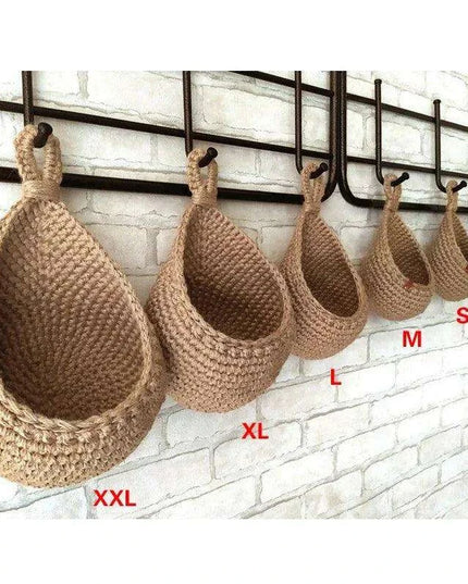 Sustainable Bohemian Jute Rope Hanging Basket for Elegant Fruit Display