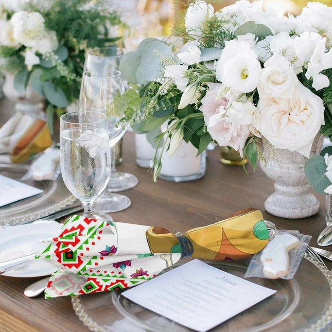 Colorful Day of the Dead Sombrero Cloth Napkins - Elegant Dining Pair for Celebrations
