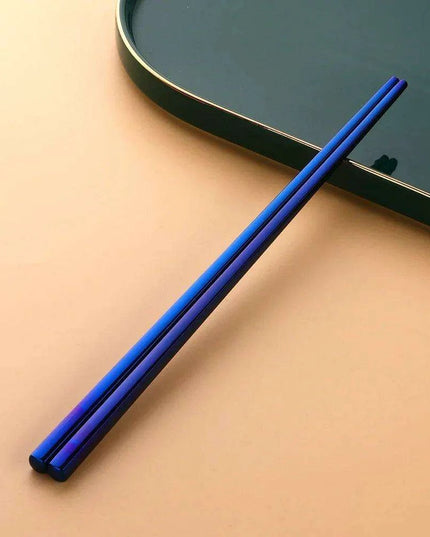 Sleek and Sturdy Stainless Steel Chopsticks - Ergonomic Non-Slip Grip for Sushi and Asian Cuisine