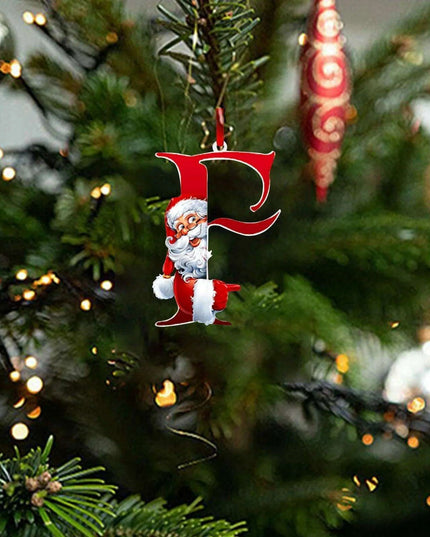 Personalized Santa Hat Alphabet Ornaments for Holiday Tree Decoration