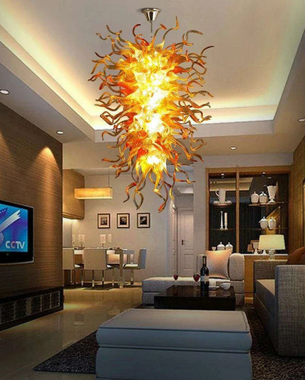 Luxurious Customizable LED Glass Chandelier for Sophisticated Interiors