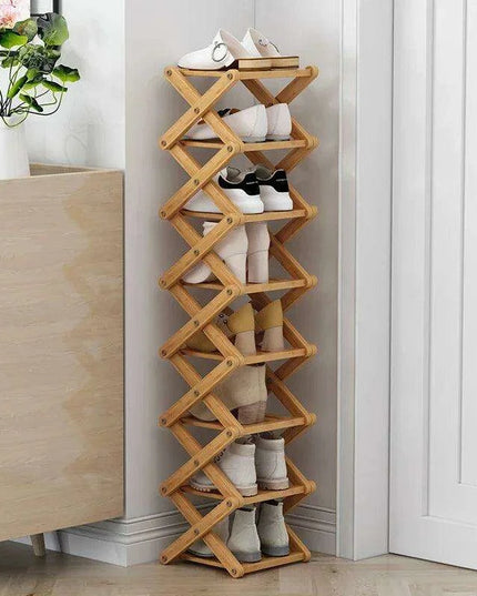 Stylish Multi-Tier Bamboo Footwear Organizer for Efficient Home Storage