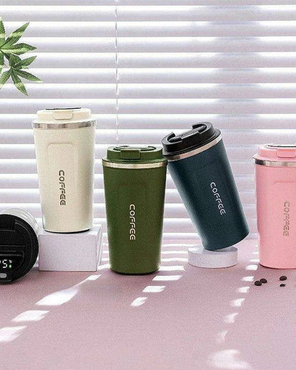 Smart Insulated Coffee Mug with LED Temperature Indicator - 380/510ml Stainless Steel Cup