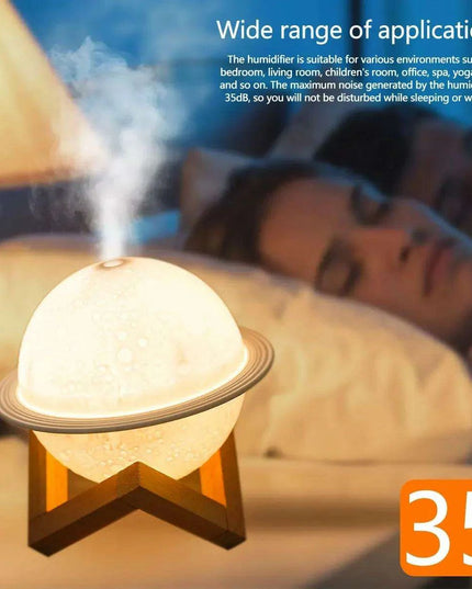 200ML USB 3D Moon Planet Aroma Diffuser & Humidifier - Portable Night Light for Home & Office Ambiance