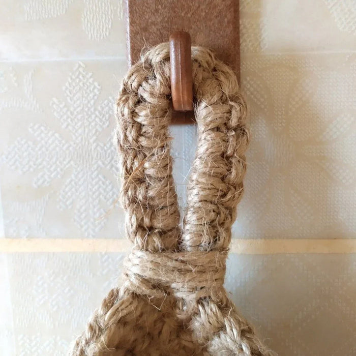 Handcrafted Jute Rope Wall Basket for Organizing Produce