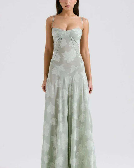 Stunning Backless A-line Maxi Dress with Adjustable Straps – Ideal for Celebratory Events & Summer Gatherings