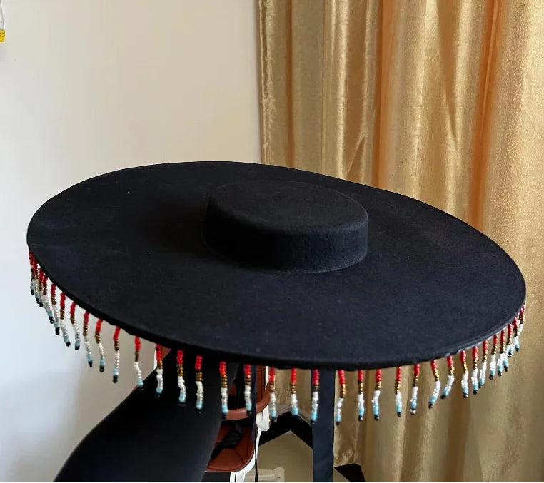 Wide Brim Wool Felt Fedora Hat for Men and Women
