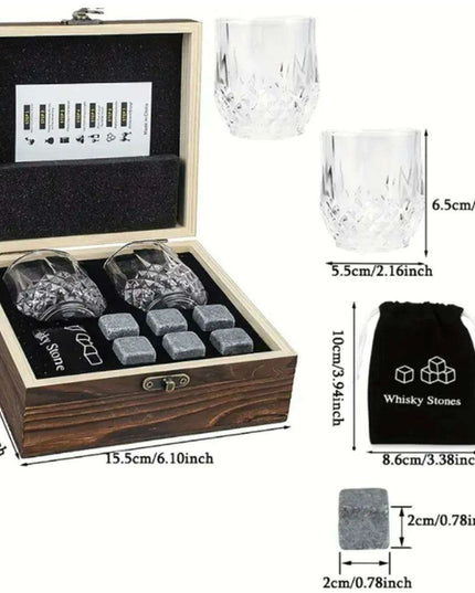 Whiskey Lover's Ultimate Gift Set in Luxurious Wooden Presentation Box - Perfect for Father's Day and Special Occasions