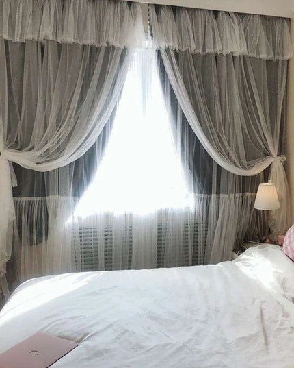 1 Panel - Charming 3-Layer Lace Blackout Drapes for Dreamy Girls' Retreats