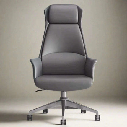 Luxury Nordic-Inspired Executive Leather Office Chair with Swivel and Recline