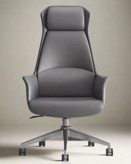 Luxury Nordic-Inspired Executive Leather Office Chair with Swivel and Recline