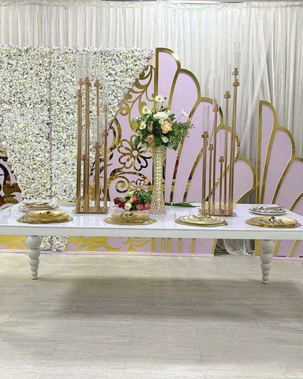 Elegant Minimalist Rectangular Mirror Dining Table for Weddings and Events