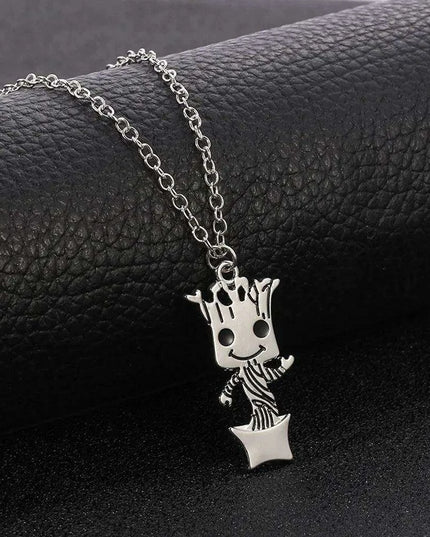 Groot Charm Necklace - Stylish Sci-Fi Jewelry for Women