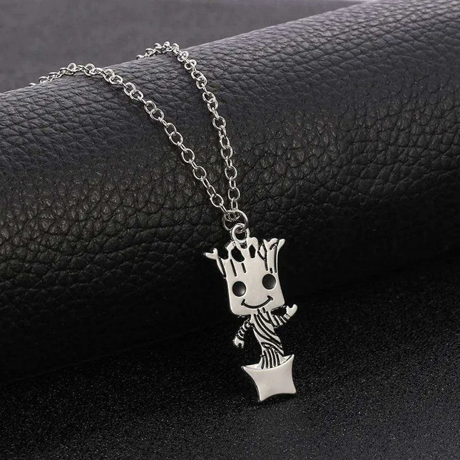 Groot Charm Necklace - Stylish Sci-Fi Jewelry for Women