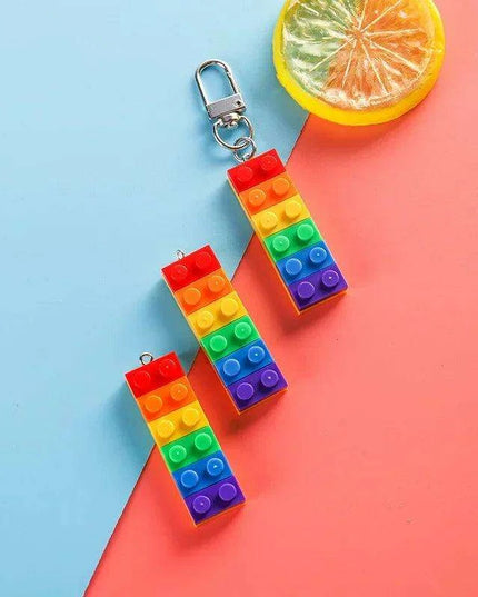 Prideful Spectrum Brick Keychain - Colorful Accessory for LGBTQ+ Celebration