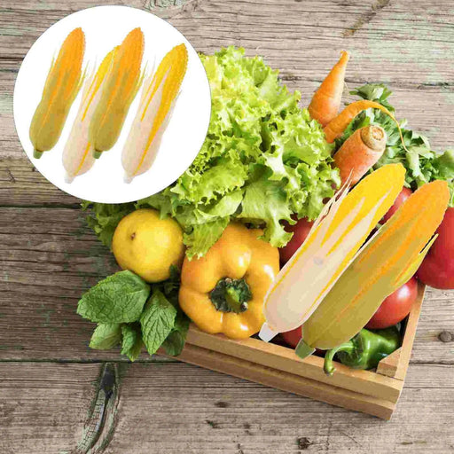 Realistic Corn Decoration Set - Four Lifelike Plastic Corn for Home and Photography
