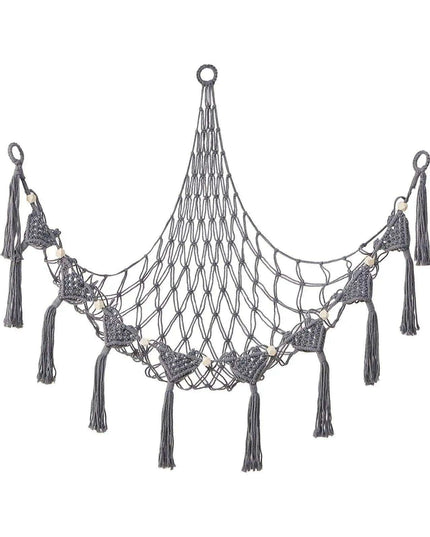 Stylish Bohemian Macrame Toy Storage Hammock with Chic Design