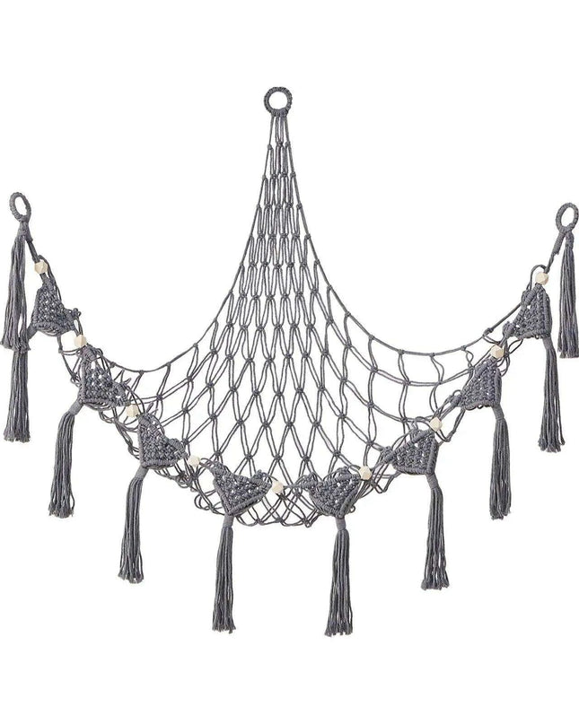Stylish Bohemian Macrame Toy Storage Hammock with Chic Design