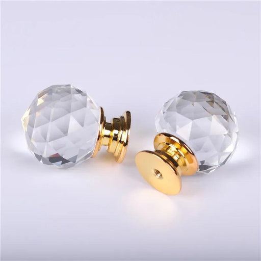 Elegant Crystal Glass Cabinet Knobs - Luxurious Drawer Handles with Zinc Alloy Base