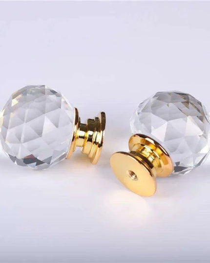 Chic Round Crystal Glass Drawer Knobs - Available in Various Sizes