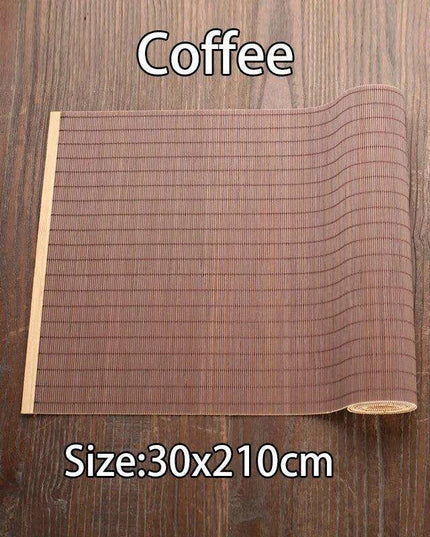 Sophisticated Bamboo Table Runner and Coaster Duo for Dining and Tea Events