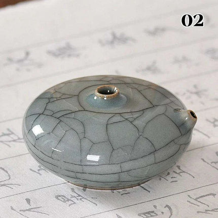 Artisan Water Drop Ceramic Inkstone for Creative Inspiration