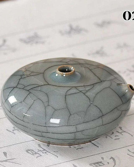 Artisan Water Drop Ceramic Inkstone for Creative Inspiration
