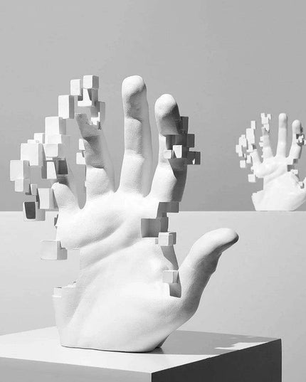 Contemporary Handcrafted White Limestone Sculpture for Elegant Home Decor