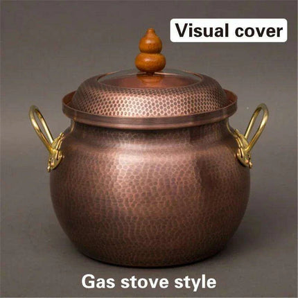 Handcrafted Copper Soup Pot with Induction Base - Essential for Culinary Excellence