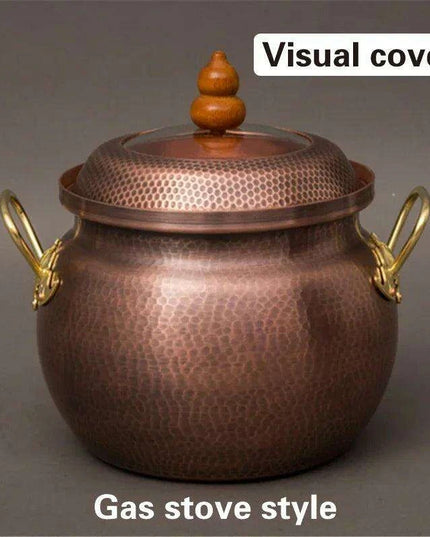 Handcrafted Copper Soup Pot with Induction Base - Essential for Culinary Excellence